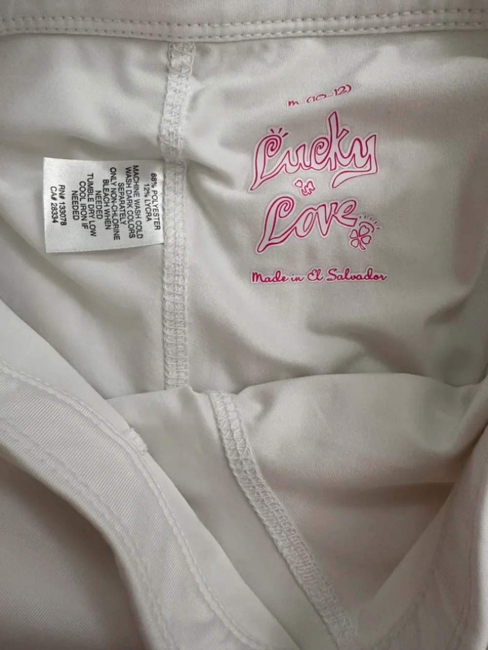 LUCKY IN LOVE Girls White Jersey Tennis Set M/L (10/12)